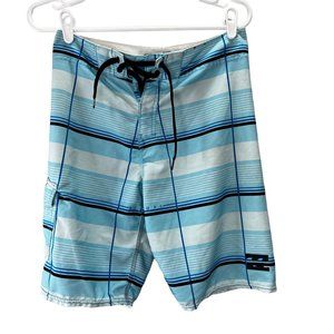 Billabong Platinum PX3 Board Swim Shorts size 27 Men Teen Blue Stripe Performanc